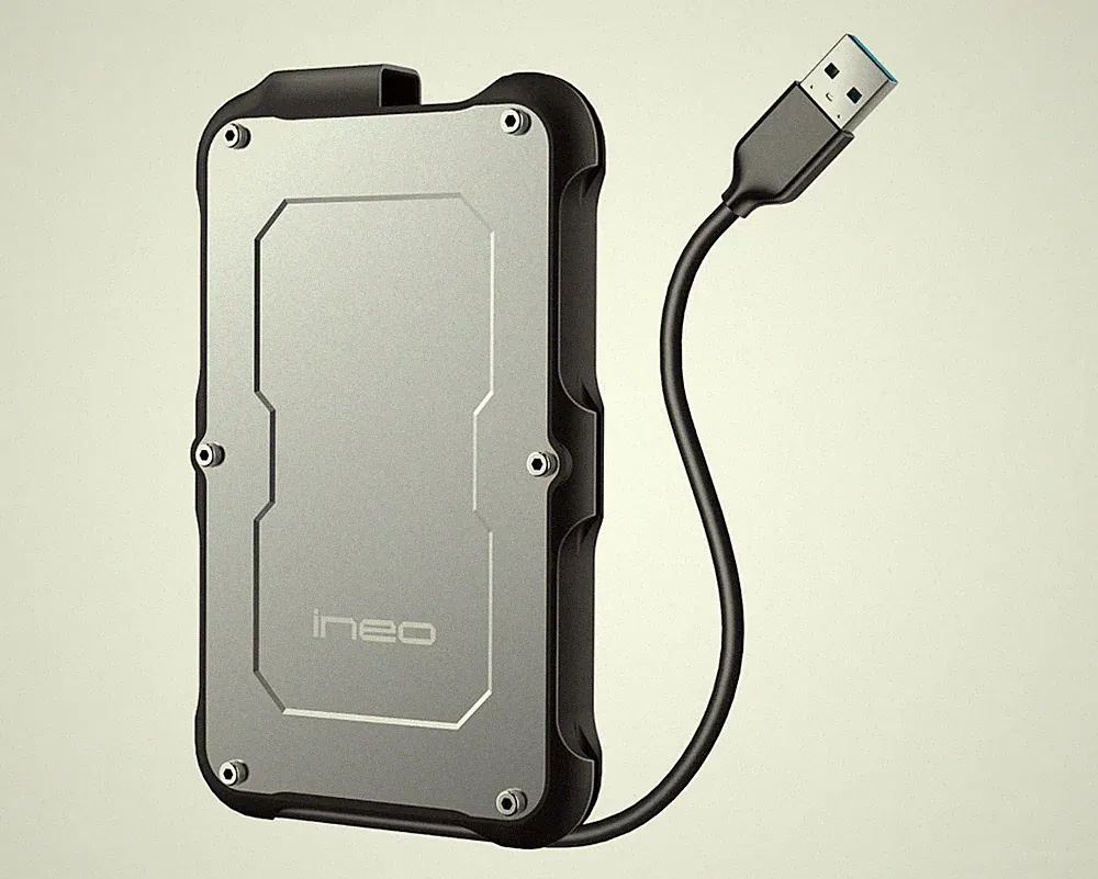 ineo 2.5" USB 3.0 Type-A Rugged Waterproof & Shockproof External Hard Drive E...