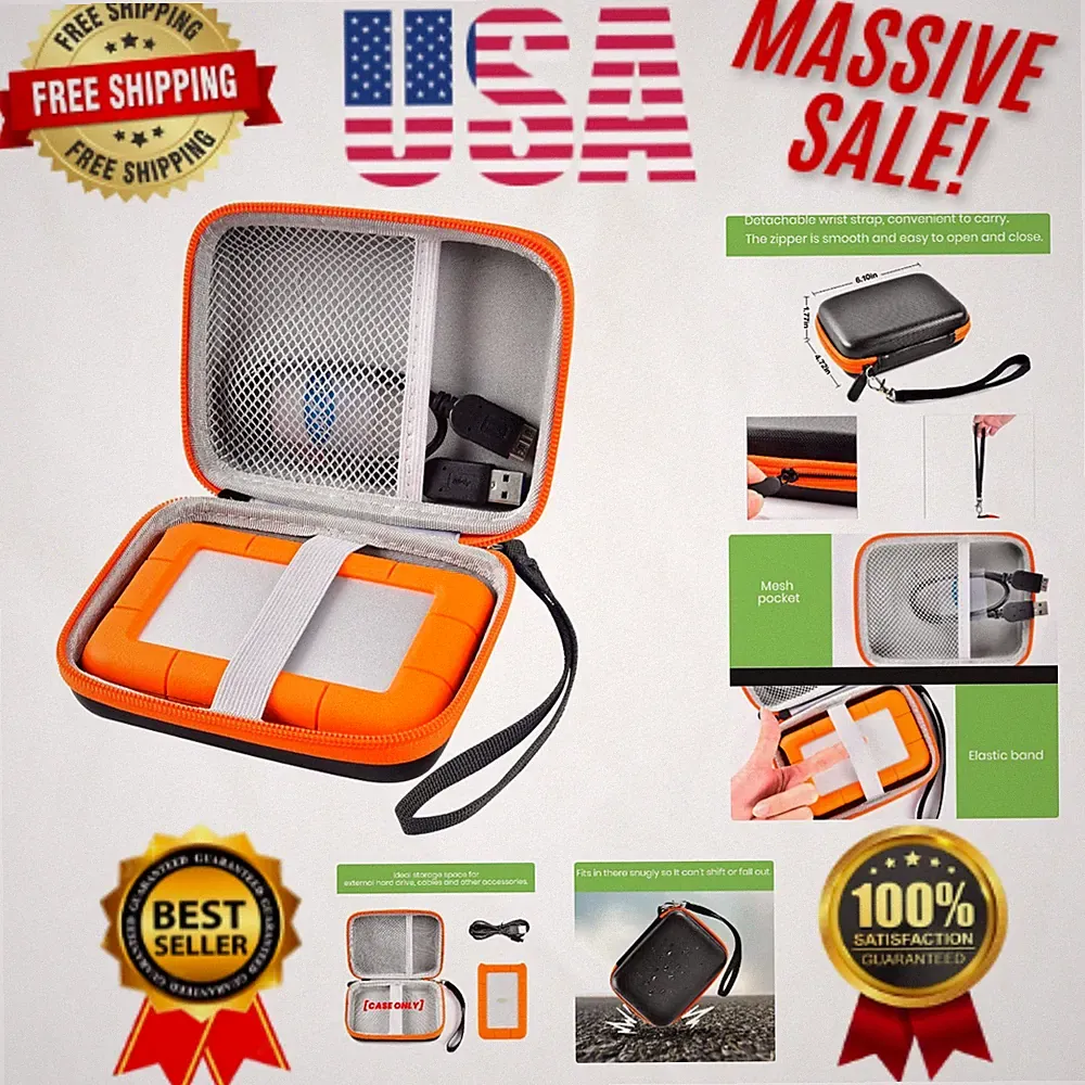Rugged waterproof external hard drive for travel