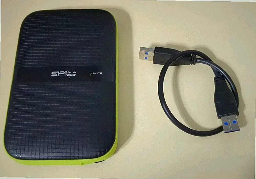 Silicon Power Armor A60 1TB Shockproof Portable Hard Drive USB 3.0, Black/Green